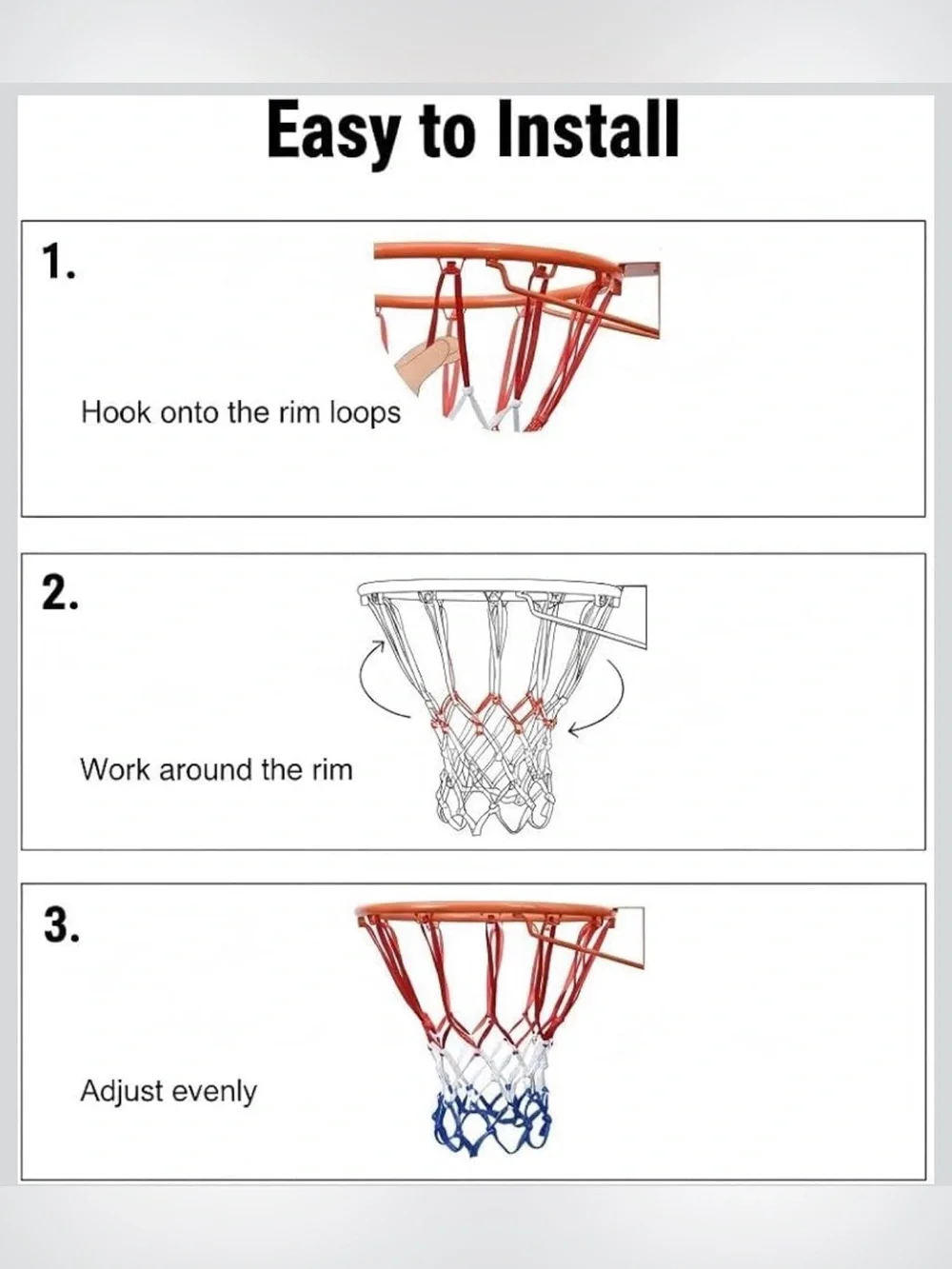 Tri-Color Outdoor Basketball Net - Picture 4 of 6